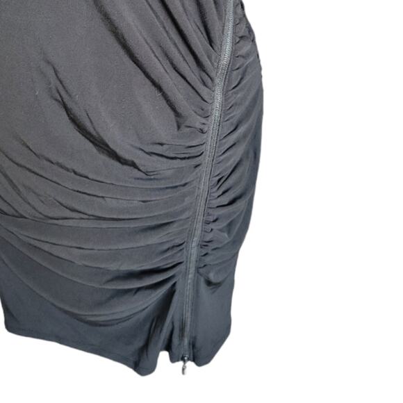 Laundry by Shelli Segal Black Cocktail Dress Size 6 Zippers and Wrap Styling - Picture 4 of 6